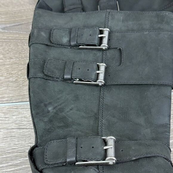 Cole Haan Colby x Nike Air Waterproof Black Leather Womens Sz 8B Zip Buckle Boot - Picture 11 of 13